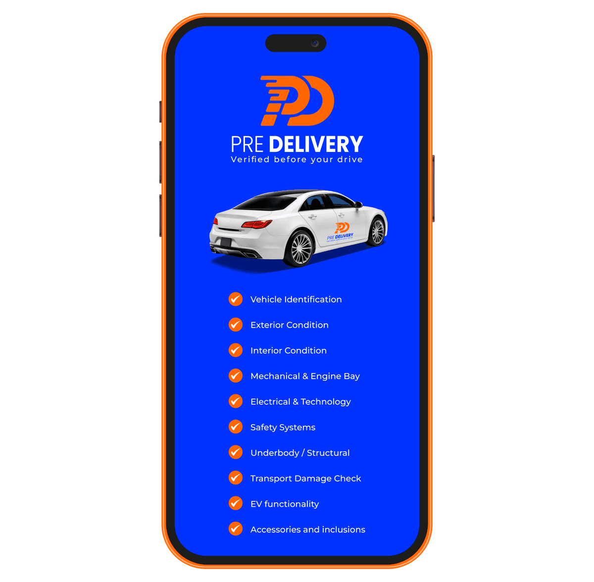 Pre Delivery mobile app — verified before your drive