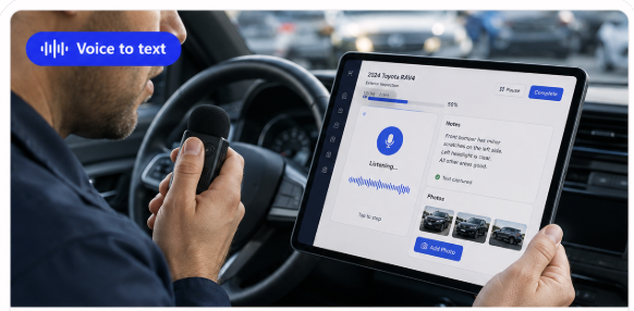 Voice to text - Inspector documenting findings